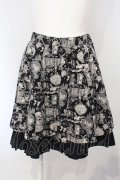 PEACE NOW / キャットプリントバックティアードスカート  ブラック O-25-07-05-044-PU-SK-IG-OS