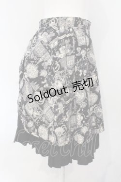 画像2: PEACE NOW / キャットプリントバックティアードスカート  ブラック O-25-07-05-044-PU-SK-IG-ZS