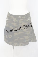 PEACE NOW / カモフラージュラップ付きミニスカート  カーキグリーン O-25-07-05-049-PU-SK-IG-OS