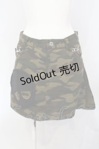 PEACE NOW / カモフラージュラップ付きミニスカート  カーキグリーン O-25-07-05-049-PU-SK-IG-OS
