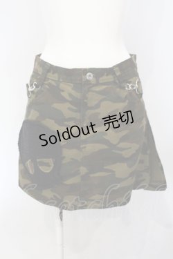 画像1: PEACE NOW / カモフラージュラップ付きミニスカート  カーキグリーン O-25-07-05-049-PU-SK-IG-OS