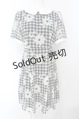 Fi.n.t / マーガレットギンンガムチェックシフォン半袖ワンピース  シロ×クロ O-25-07-05-050-CA-OP-IG-ZT0722E