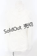 Ozz oneste / チャイナボタンレース切り替えブラウス  ホワイト O-25-07-05-054-OO-BL-IG-OS