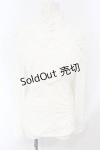 Ozz oneste / チャイナボタンレース切り替えブラウス  ホワイト O-25-07-05-054-OO-BL-IG-OS