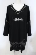 REFLEM / ピアスリング朔望半袖Tシャツ  ブラック O-25-07-05-057-PU-TO-IG-OS