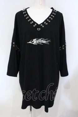 画像1: REFLEM / ピアスリング朔望半袖Tシャツ  ブラック O-25-07-05-057-PU-TO-IG-OS