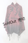 NieR Clothing / 袖口リブ付き着物風シャツ  レッド O-25-07-05-058-PU-TO-YM-OS