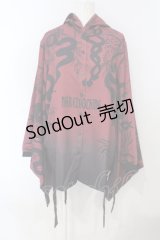 NieR Clothing / 袖口リブ付き着物風シャツ  レッド O-25-07-05-058-PU-TO-YM-OS