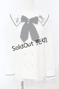 Amavel / Mysterious Night CIRCUSブラウス  シロ×グリーン O-25-07-05-059-CA-BL-IG-OS