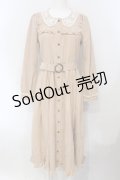 axes femme / レース襟ロングワンピース  ベージュ系 O-25-07-05-061-AX-OP-IG-OS