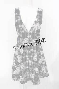 画像1: axes femme / バラチェックジャンドレ  グリーン O-25-07-05-064-AX-SK-IG-OS