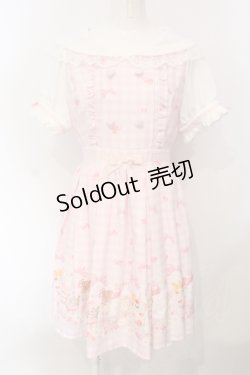 画像1: LIZ LISA / Sweet Bear Gelatoワンピース  ピンク×シロ O-25-07-05-070-LO-OP-IG-OS