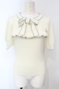 evelyn / フリルリブニットソー  アイボリー O-25-07-05-071-LO-TO-IG-OS