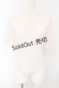 axes femme / レース切替ニット  ピンク系 O-25-07-05-072-AX-TO-IG-OS