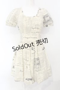 pays des fees  / 新聞紙バルーンワンピース 9 アイボリー O-25-07-05-076-PU-OP-IG-OS