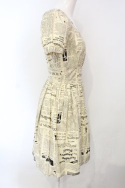 画像2: pays des fees  / 新聞紙バルーンワンピース 9 アイボリー O-25-07-05-076-PU-OP-IG-OS