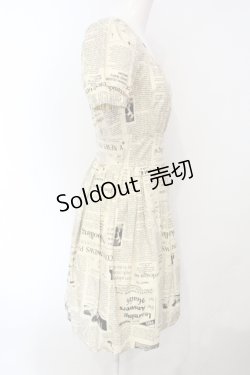 画像2: pays des fees  / 新聞紙バルーンワンピース 9 アイボリー O-25-07-05-076-PU-OP-IG-OS