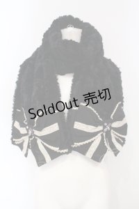 axes femme / リボンファーマフラー 160×25cm クロ O-25-07-05-077-AX-ZA-IG-OS