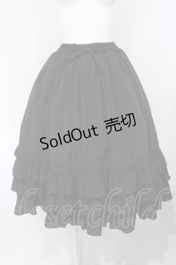 画像1: metamorphose / ピンタックフリルスカート(ミディアム丈)  クロ O-25-07-05-013-ME-SK-IG-OS
