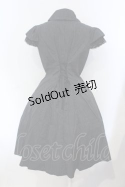 画像4: MARBLE / フリルタイ付き ゴシック調ロングワンピース  ブラックストライプ O-25-07-05-014-GO-OP-IG-OS