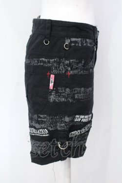 画像2: MAD / スカルptショートパンツ S ブラック×レッド O-25-07-05-002-PU-PA-OW-OS