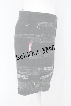 画像2: MAD / スカルptショートパンツ S ブラック×レッド O-25-07-05-002-PU-PA-OW-OS