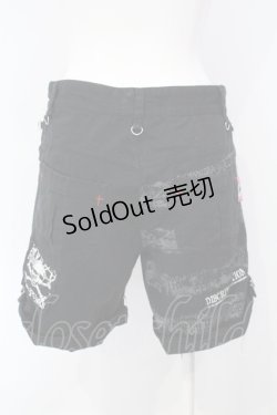 画像3: MAD / スカルptショートパンツ S ブラック×レッド O-25-07-05-002-PU-PA-OW-OS