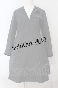 白鳥舎 / ペンシルラインセーラーワンピース/ソーダブルー  グレー O-25-07-05-020-LO-OP-IG-OS
