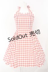 Belette / ギンガムスカラップジャンパースカート  アカ O-25-07-05-023-LO-OP-OW-ZT508