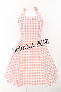 Belette / ギンガムスカラップジャンパースカート  アカ O-25-07-05-023-LO-OP-OW-ZT508