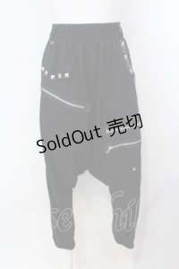 ACDC RAG / スタッズサルエルパンツ  ブラック O-25-07-07-004-PU-PA-OW-OS