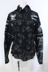 MAD / スカルガーゼフード付きブラウス M ブラック O-25-07-07-031-PU-BL-IG-OS
