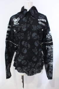 MAD / スカルガーゼフード付きブラウス M ブラック O-25-07-07-031-PU-BL-IG-OS
