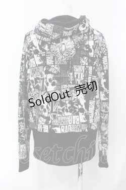画像3: SEX POT ReVeNGe / 総柄ジップパーカー M ブラック×ホワイト O-25-07-07-032-SP-TO-IG-OS