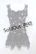 Drug Honey / アリス総柄ワンピース  ブラック O-25-07-07-033-PU-OP-OW-OS