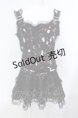 Drug Honey / アリス総柄ワンピース  ブラック O-25-07-07-033-PU-OP-OW-OS
