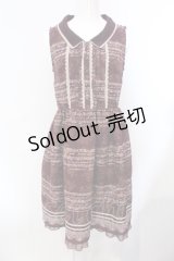 axes femme / 音符柄シフォンワンピース M ワイン O-25-07-07-034-AX-OP-OW-OS