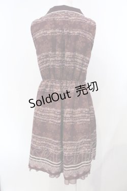 画像2: axes femme / 音符柄シフォンワンピース M ワイン O-25-07-07-034-AX-OP-OW-OS
