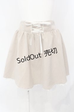 画像1: Ank Rouge / 裾レーススカート  ベージュ O-25-07-07-035-CA-SK-OW-OS