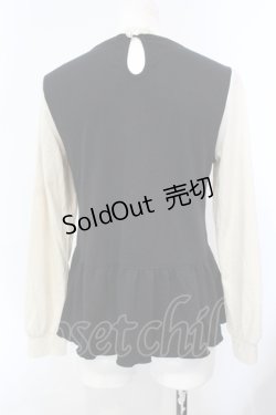 画像2: axes femme / 重ね着風プルオーバー M クロ×キナリ O-25-07-07-036-AX-TO-OW-OS