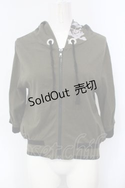 画像1: ALGONQUINS / スカルptショートZIPパーカー F カーキグリーン O-25-07-07-037-AL-TO-OW-OS