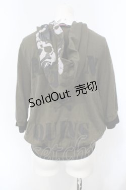 画像3: ALGONQUINS / スカルptショートZIPパーカー F カーキグリーン O-25-07-07-037-AL-TO-OW-OS