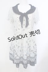 axes femme / イカリ柄スカーフ風チュニック M ネイビー O-25-07-07-040-AX-OP-OW-OS