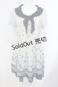 axes femme / イカリ柄スカーフ風チュニック M ネイビー O-25-07-07-040-AX-OP-OW-OS