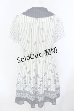 画像2: axes femme / イカリ柄スカーフ風チュニック M ネイビー O-25-07-07-040-AX-OP-OW-OS