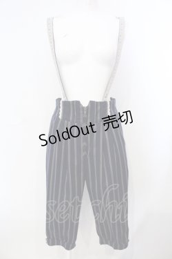 画像1: axes femme POETIQUE / サス付きハーフパンツ M ネイビー O-25-07-07-005-AX-PA-OW-OS