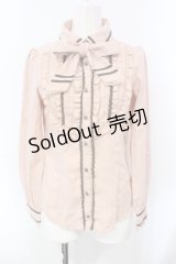 axes femme / ヨークフリルブラウス  ピンク O-25-07-07-041-AX-BL-OW-OS