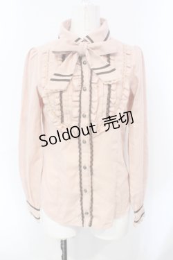 画像1: axes femme / ヨークフリルブラウス  ピンク O-25-07-07-041-AX-BL-OW-OS
