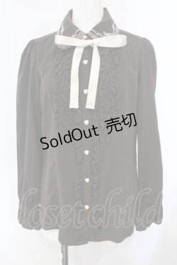 画像1: axes femme / ハートリボン刺繍ブラウス M ブラウン O-25-07-07-042-AX-BL-OW-OS