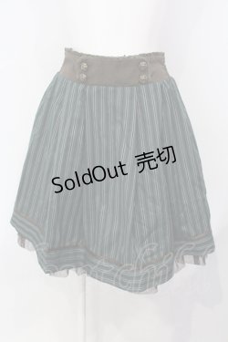 画像1: axes femme / ライン入りタックスカート M グリーン O-25-07-07-044-AX-SK-OW-ZT059